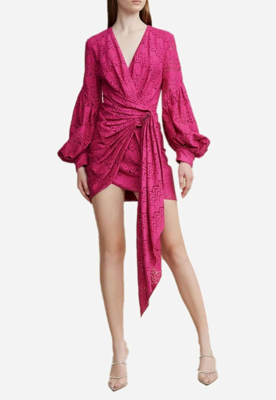 Evening * | Acler Hanley Lace Mini Dress Fuchsia