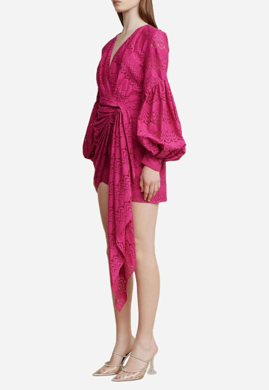 Evening * | Acler Hanley Lace Mini Dress Fuchsia