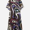 Dresses * | Emilio Pucci Marmo Print Oversized Maxi Kaftan Dress Multicolor