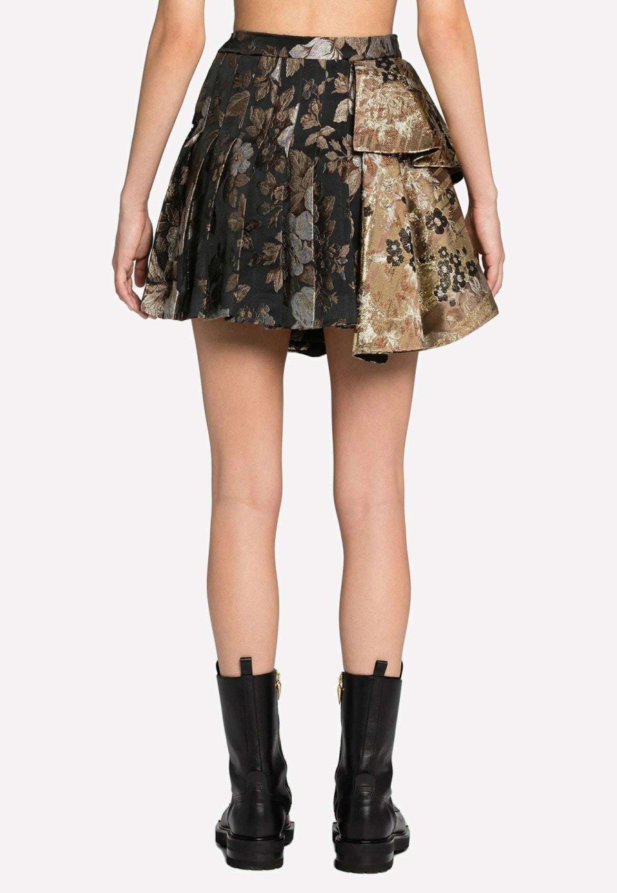 Skirts * | Roberto Cavalli Floral-Brocade Mini Skirt Multicolor