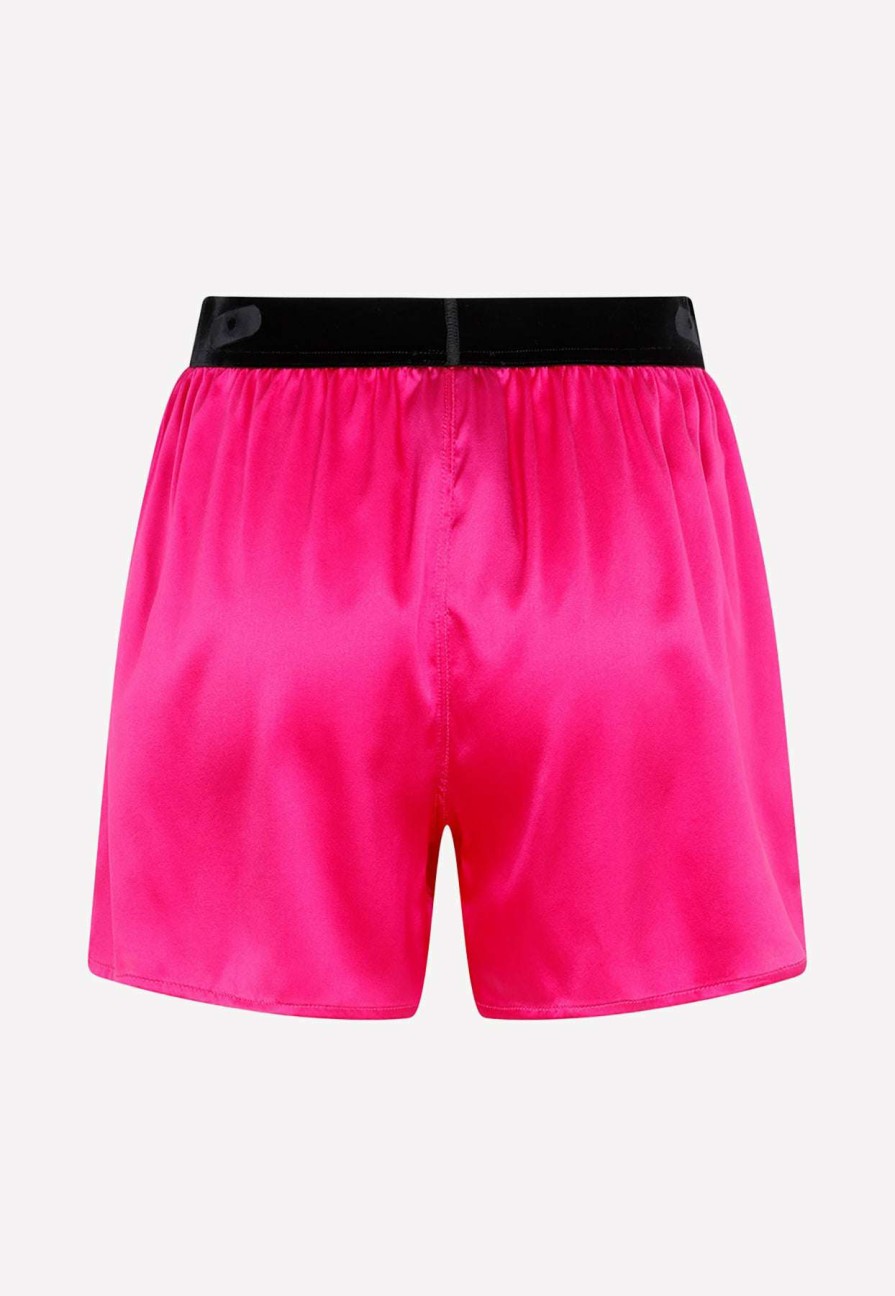 Shorts * | Tom Ford Logo Waistband Silk Shorts Pink