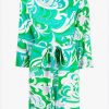 Dresses * | Emilio Pucci Boat-Neck Albizia Print Crepe Mini Dress Green