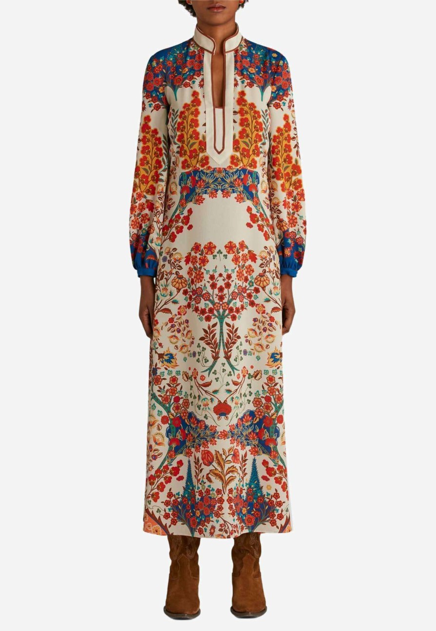 Dresses * | Etro Floral Long-Sleeved Midi Dress Multicolor