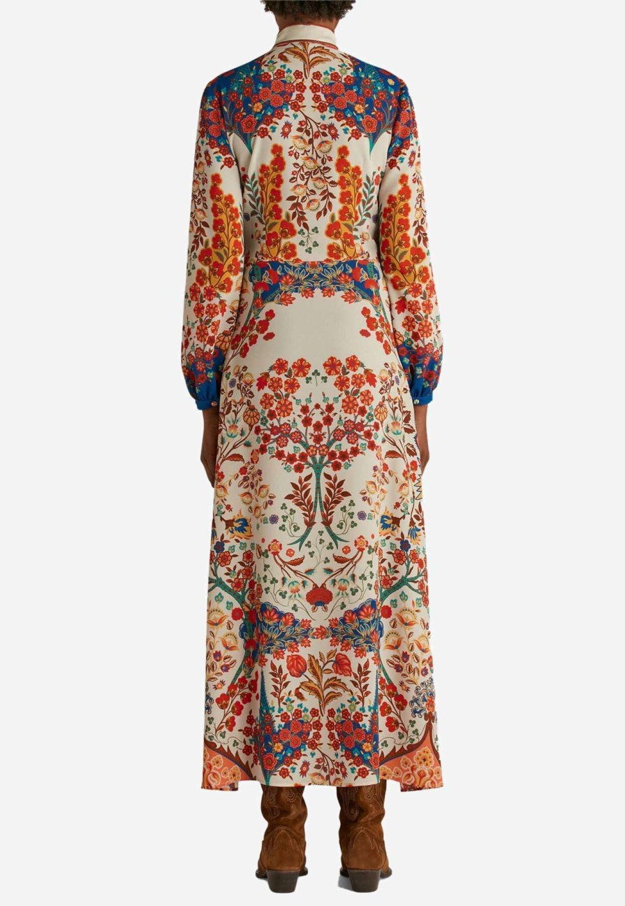 Dresses * | Etro Floral Long-Sleeved Midi Dress Multicolor