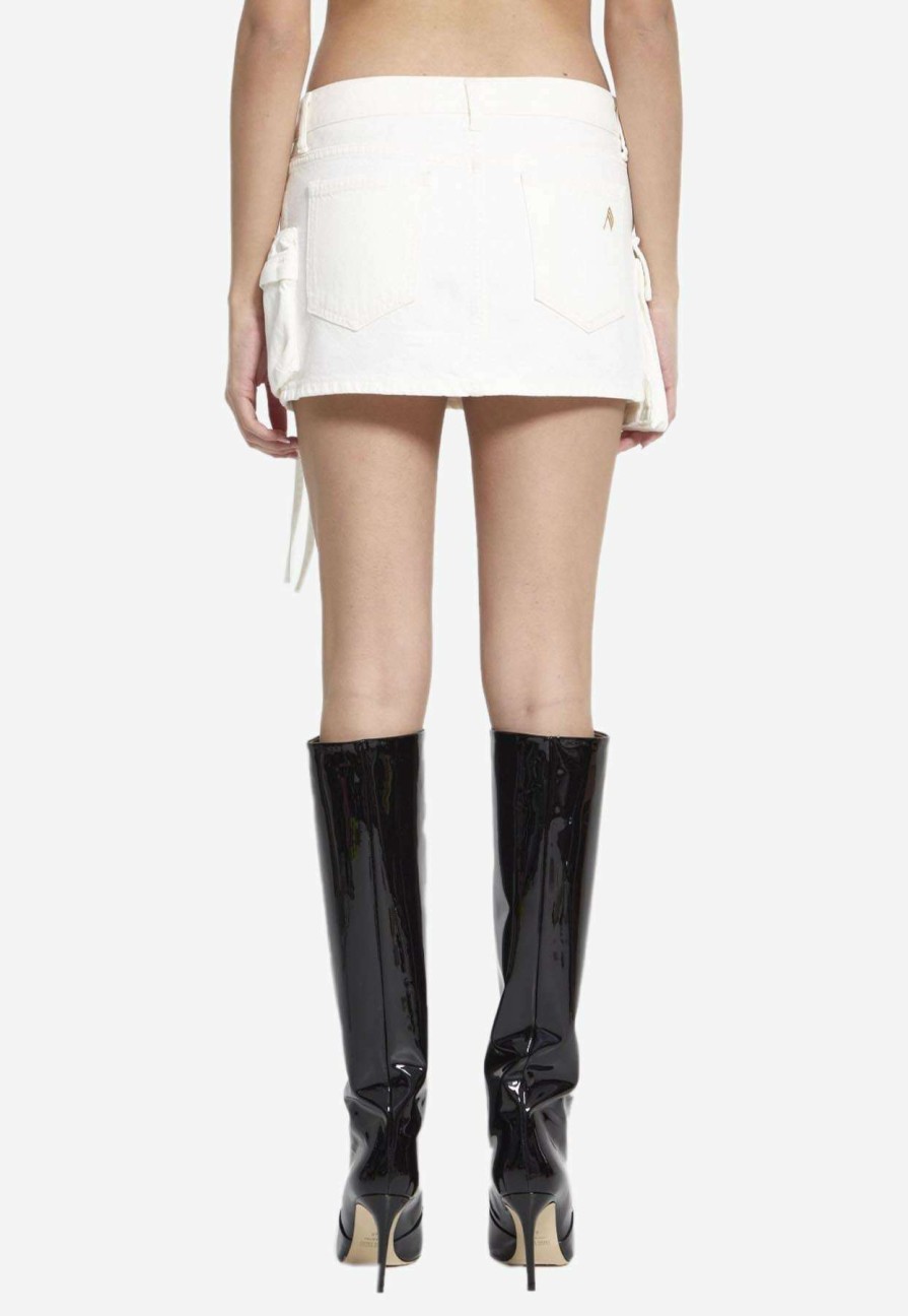 Skirts * | The Attico Fay Cargo Mini Denim Skirt White