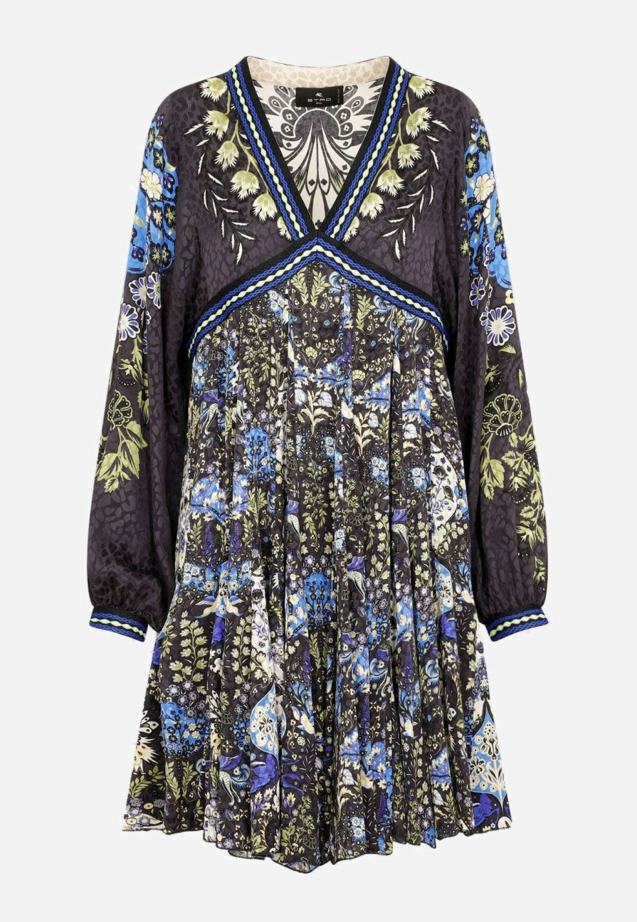 Dresses * | Etro Irima Silk Mini Dress Multicolor