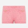 Shorts * | Miu Miu Logo Embroidered Mini Shorts Pink