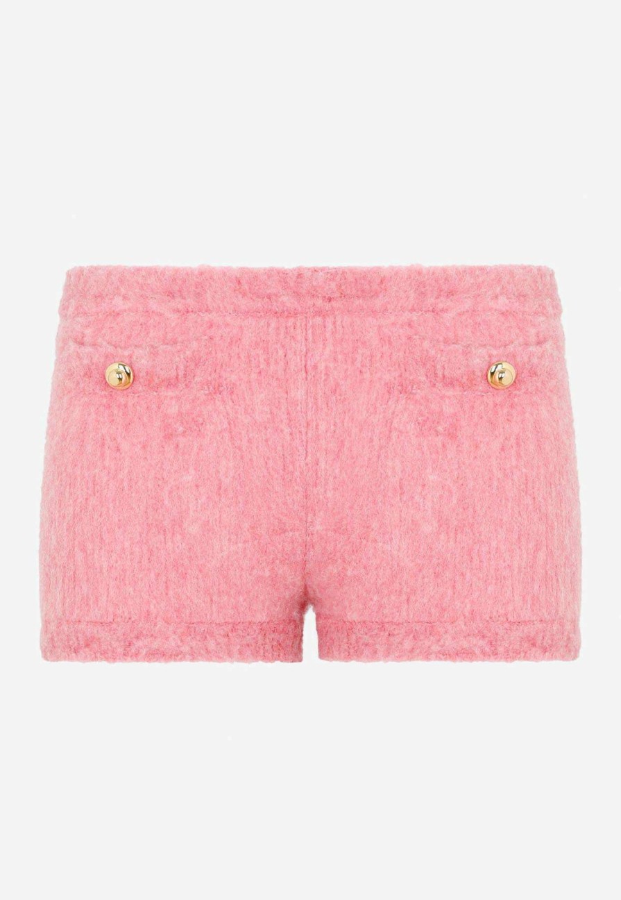 Shorts * | Miu Miu Logo Embroidered Mini Shorts Pink