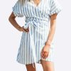 Dresses * | Les Canebiers Beauqui Tie Belt Mini Dress White