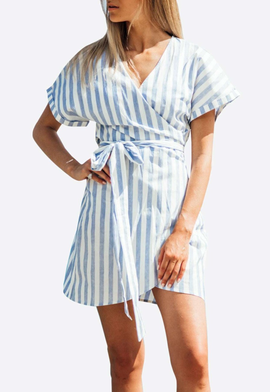 Dresses * | Les Canebiers Beauqui Tie Belt Mini Dress White