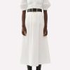 Skirts * | Chloe High-Waist Pleated Midi Skirt White