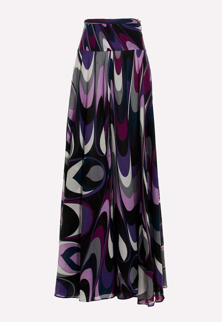 Skirts * | Emilio Pucci Onde-Print Maxi Skirt Multicolor