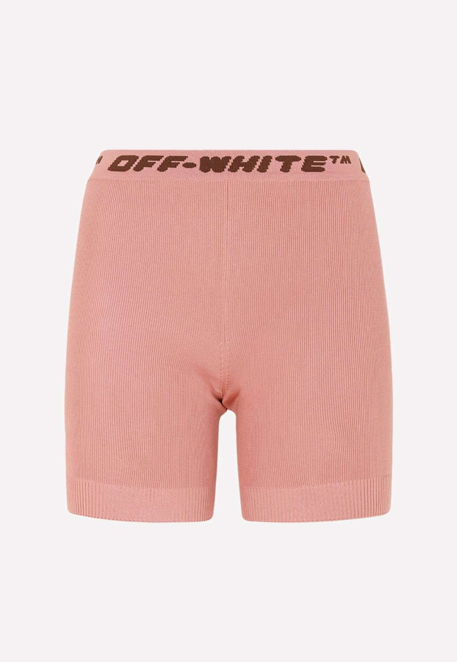 Shorts * | Off-White Logo Band Cycling Shorts Pink