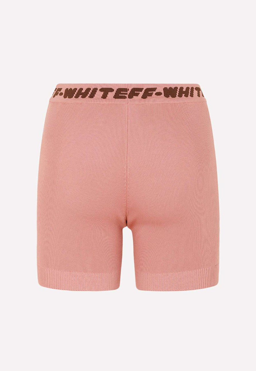 Shorts * | Off-White Logo Band Cycling Shorts Pink