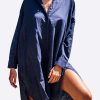 Dresses * | Les Canebiers Ramade Asymmetric Shirt Dress Blue