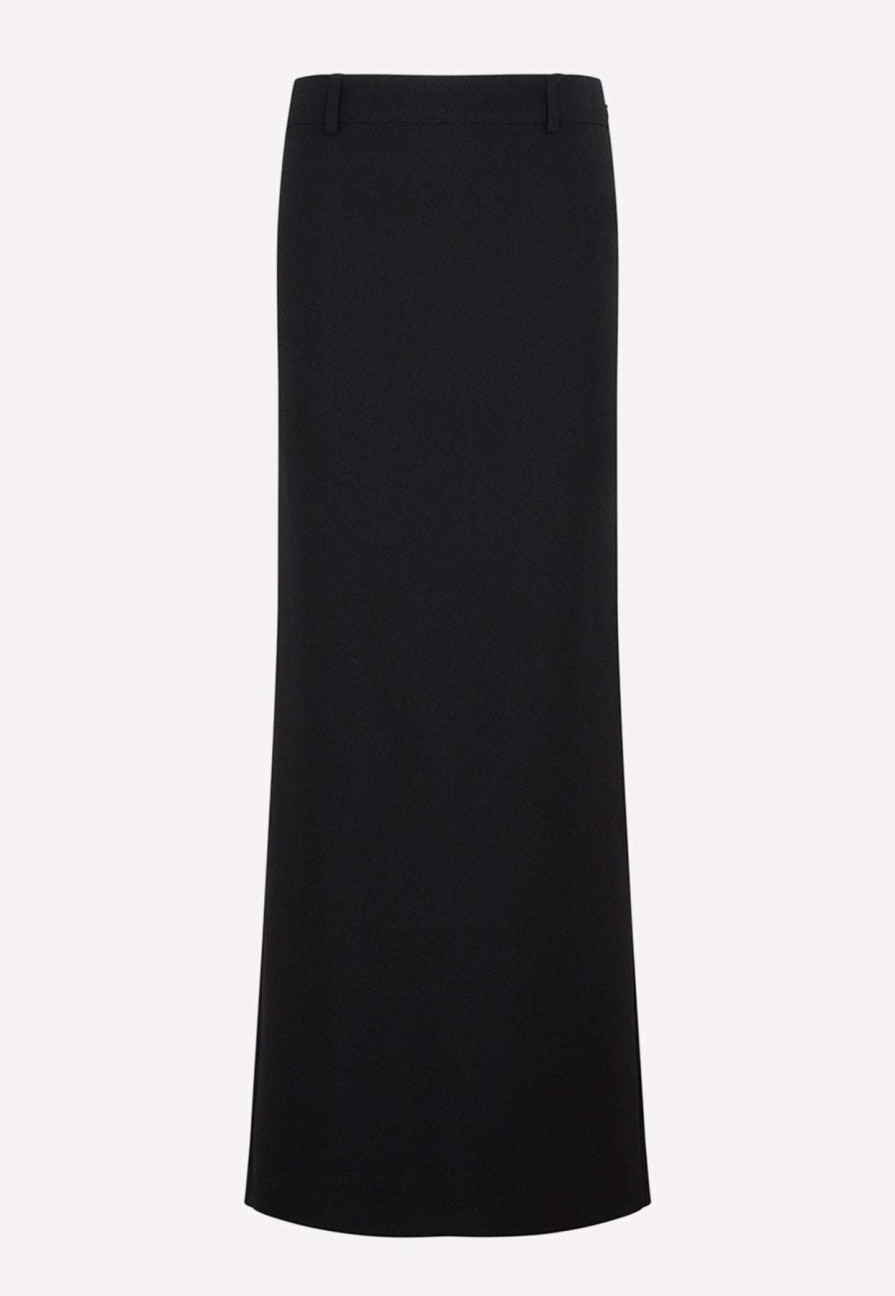 Skirts * | Balenciaga Tube Midi Skirt In Wool Black