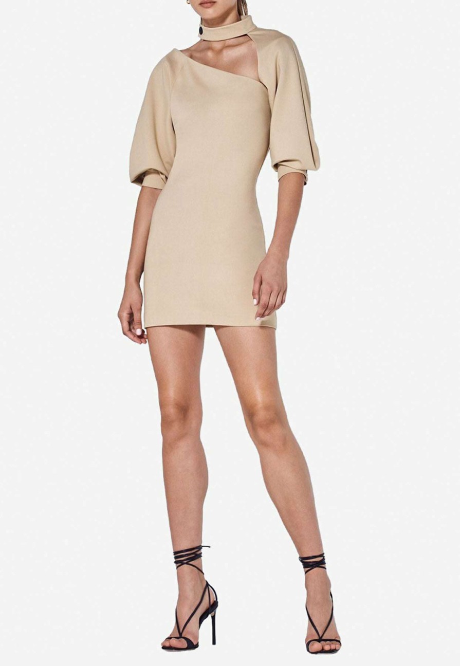 Evening * | Alexis Brandie Mini Dress Beige