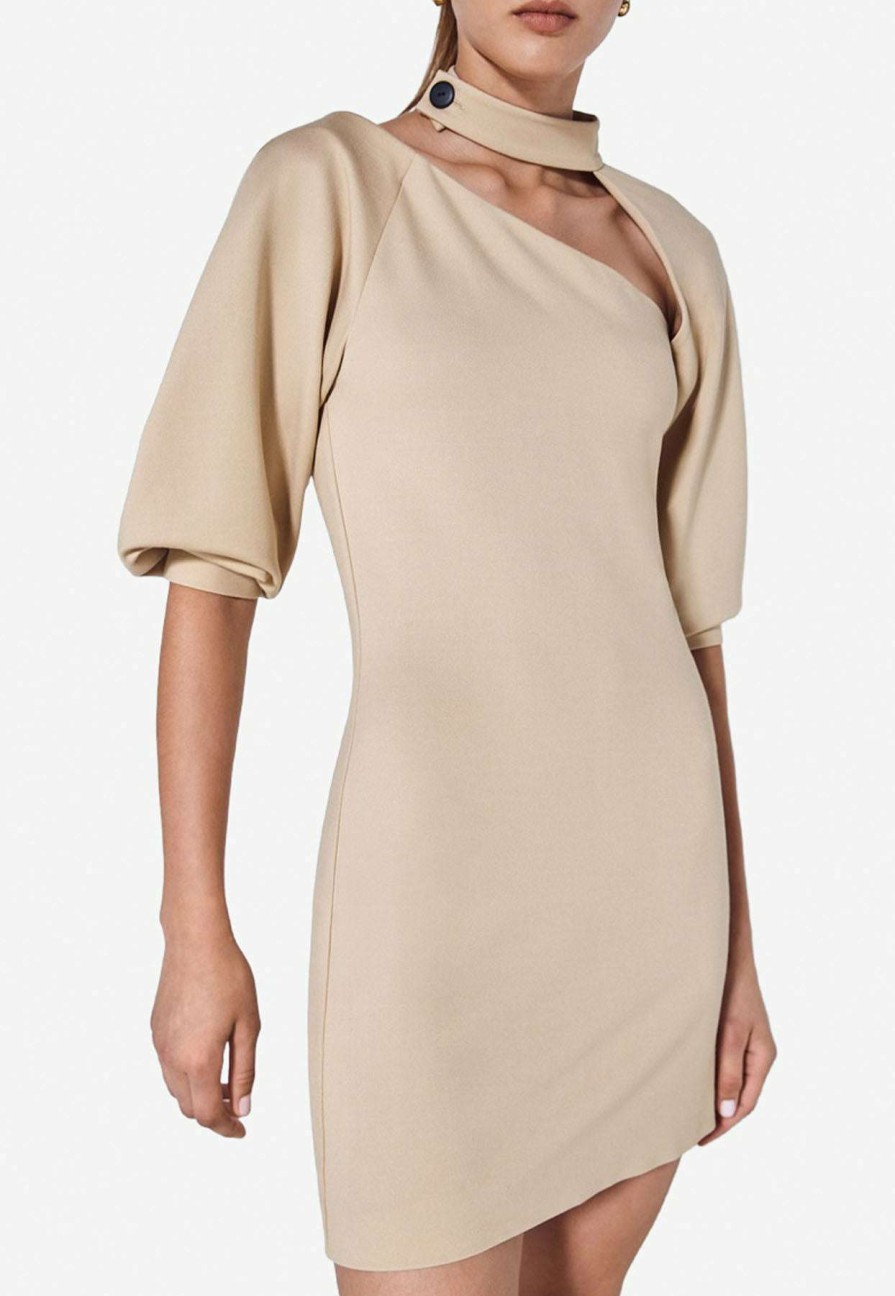 Evening * | Alexis Brandie Mini Dress Beige