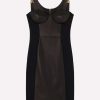 Evening * | Versace Sleeveless Leather Dress With Medusa Detail Black