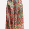 Skirts * | Valentino Optival V Pleated Lurex Midi Skirt Multicolor