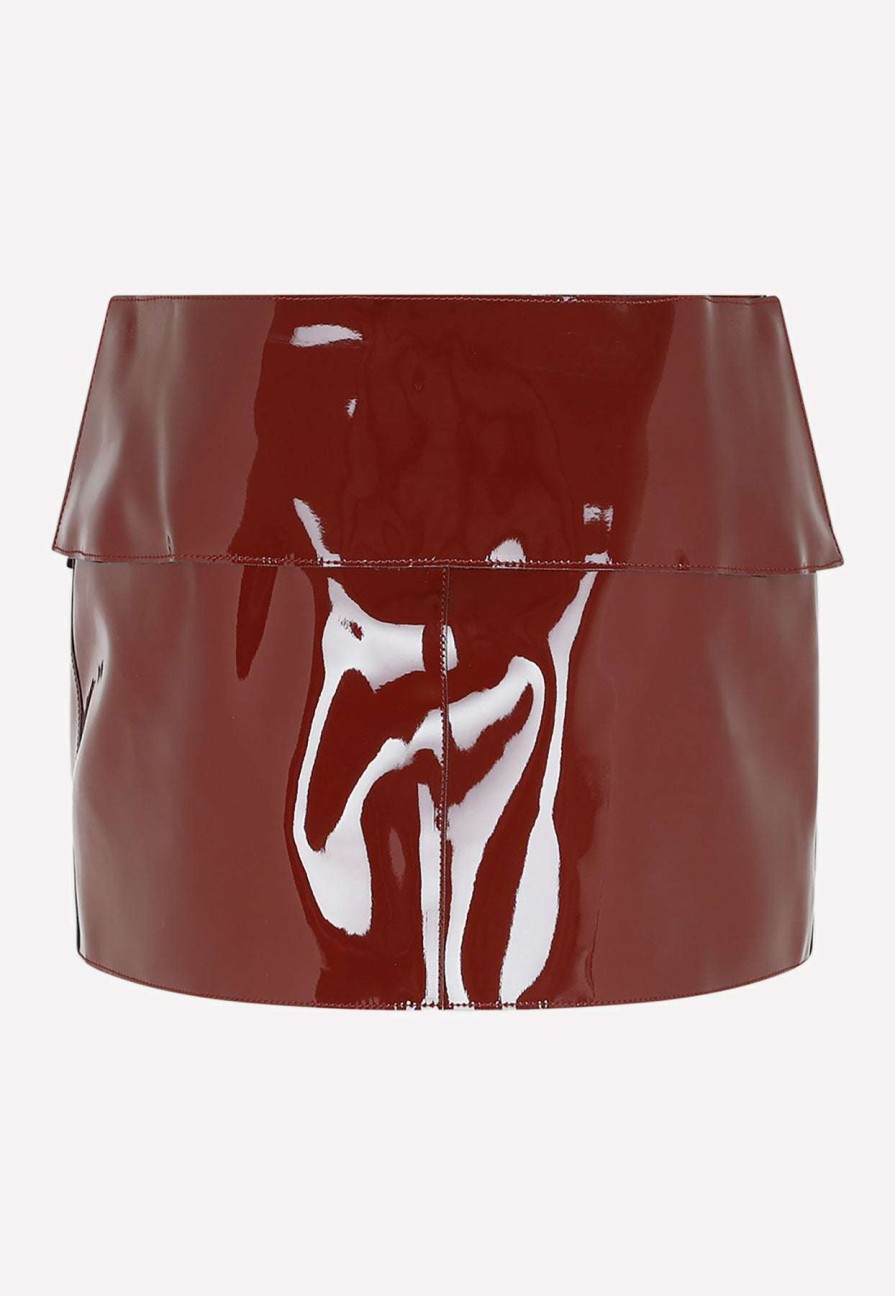 Skirts * | 1017 Alyx 9Sm Pvc Low-Waist Mini Skirt Wine