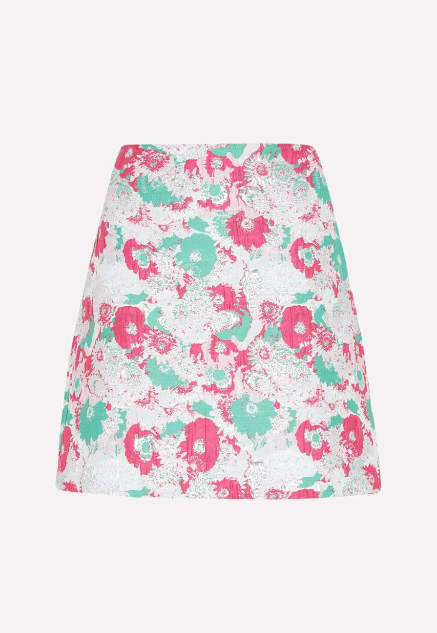 Skirts * | Ganni 3D Floral Mini Skirt Multicolor