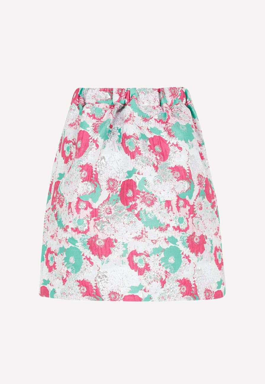 Skirts * | Ganni 3D Floral Mini Skirt Multicolor