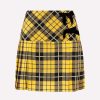 Skirts * | Alessandra Rich Tartan-Print Mini Skirt In Silk Yellow