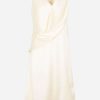 Dresses * | Jil Sander Sleeveless Drape Midi Dress In Silk Cream