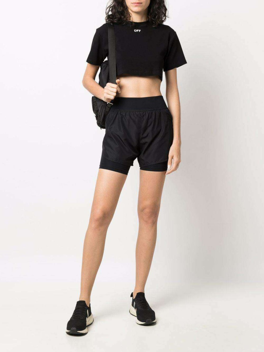 Shorts * | Jil Sander Logo Print Trail Shorts Black