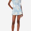 Shorts * | Emilio Pucci High-Waist Rugiada Print Cotton Shorts Light Blue