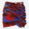 Skirts * | Magda Butrym Floral Print Pleated Mini Skirt Multicolor