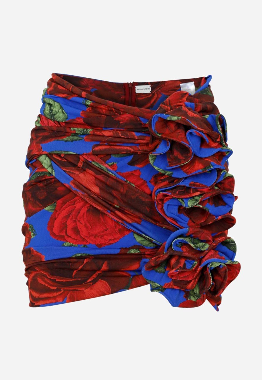 Skirts * | Magda Butrym Floral Print Pleated Mini Skirt Multicolor