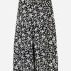 Skirts * | Ganni Printed Crepe Midi Wrap Skirt Monochrome