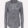 Evening * | Tom Ford Sequined Long-Sleeved Shirt Silver