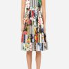 Dresses * | Dolce & Gabbana Square-Neck Patchwork Cotton Dress Multicolor