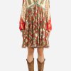 Dresses * | Etro Floral Paisley Print Silk Long-Sleeved Mini Dress Multicolor