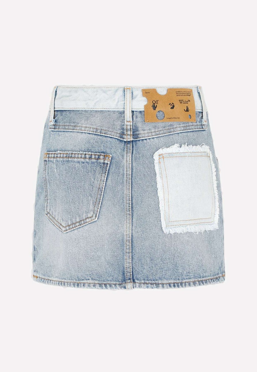 Skirts * | Off-White Denim Mini Skirt Blue