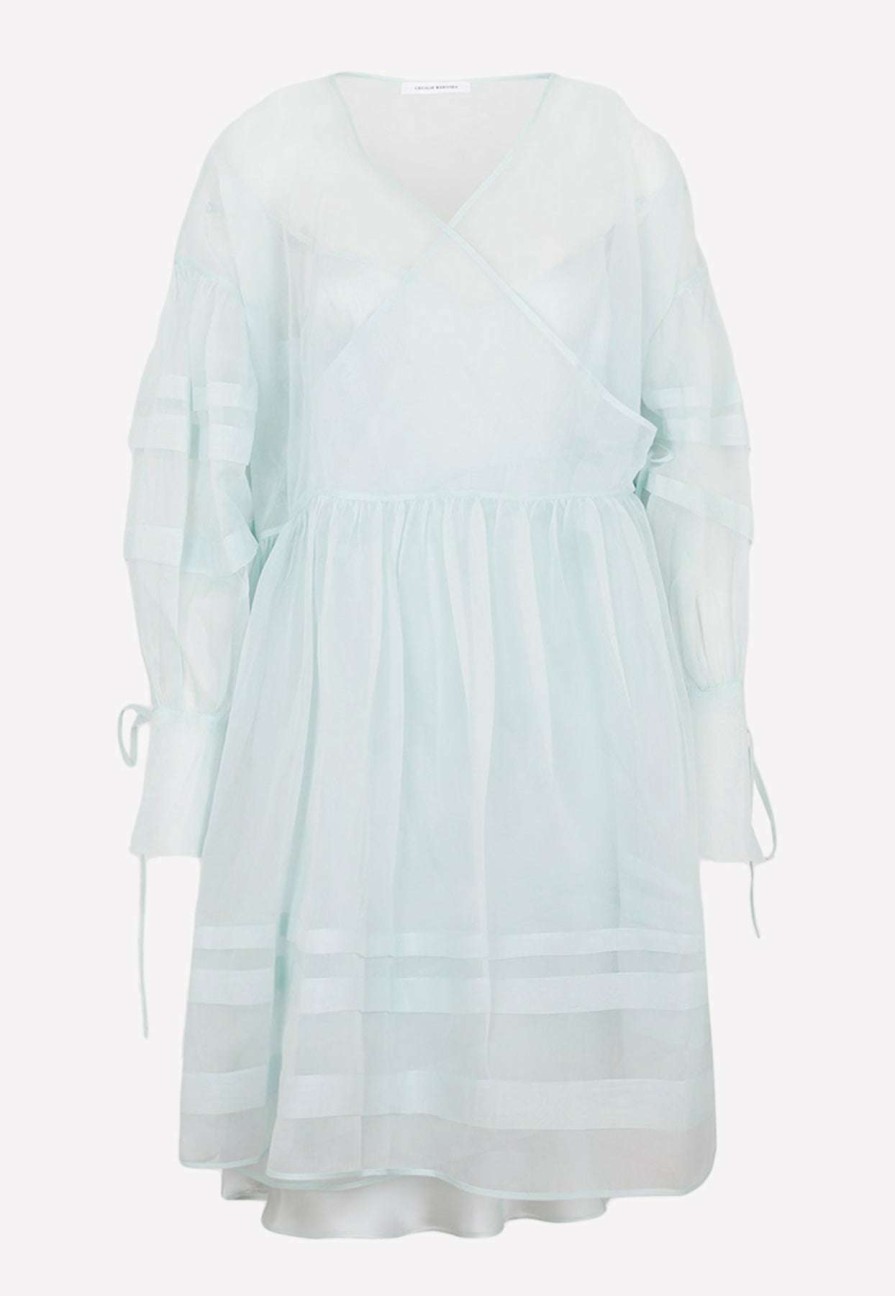 Evening * | Cecilie Bahnsen Amalie Dress In Silk And Cotton Mint