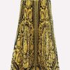 Skirts * | Versace Barocco Print Pleated Midi Skirt Yellow