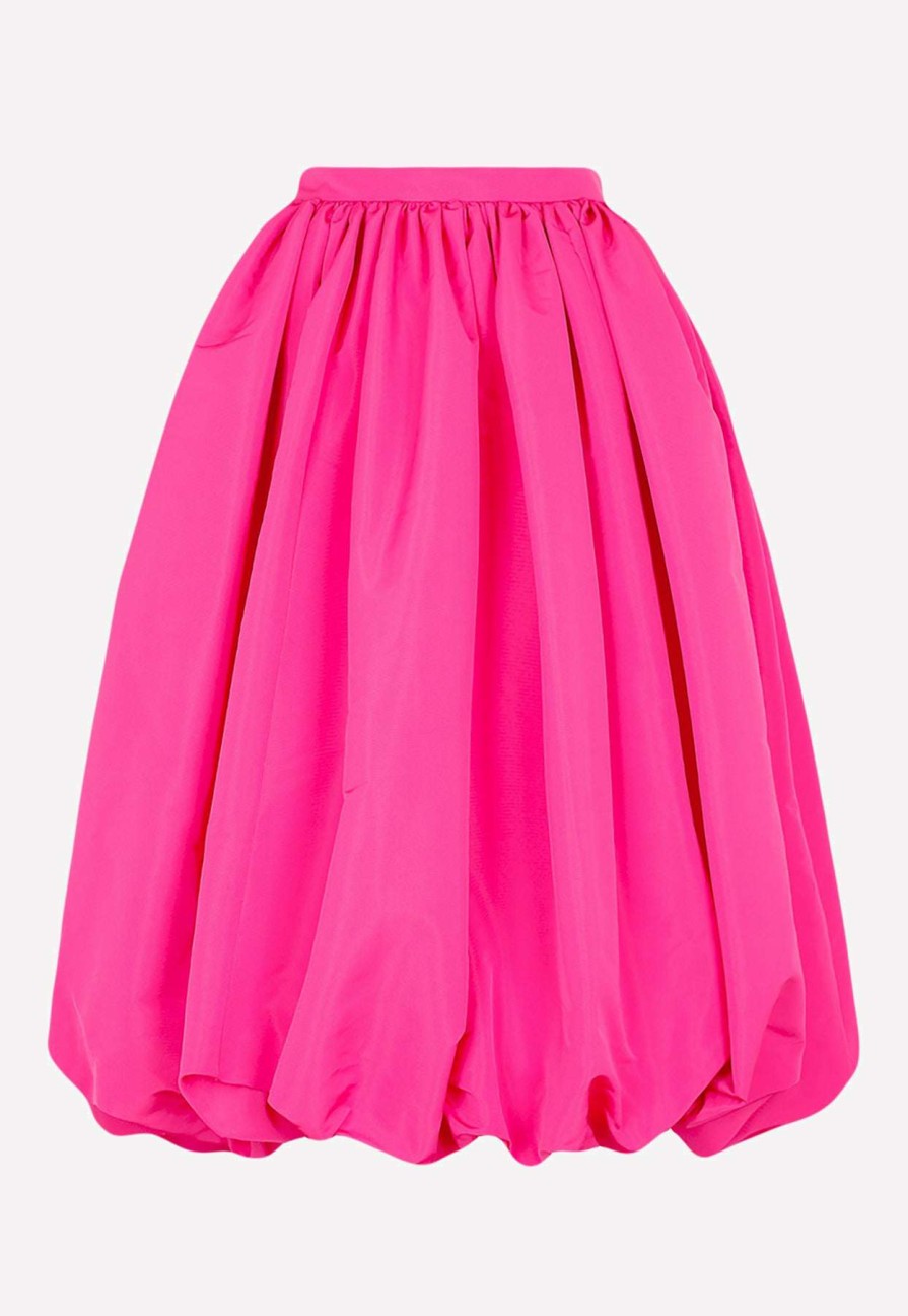 Skirts * | Alexander Mcqueen Parachute Midi Skirt In Tech Fabric Pink