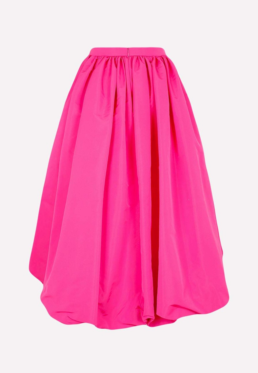 Skirts * | Alexander Mcqueen Parachute Midi Skirt In Tech Fabric Pink