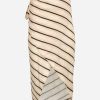 Skirts * | Pink Filosofy Positano Striped Wrap Skirt Beige