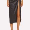 Skirts * | Nue Knot Silk Midi Skirt Black