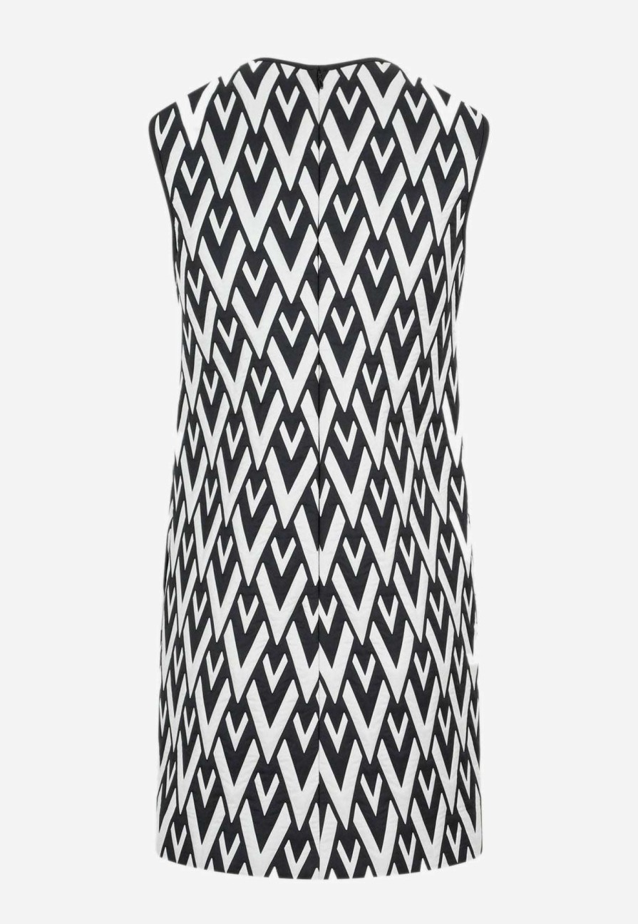 Dresses * | Valentino V Pattern Mini Dress Monochrome