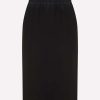 Skirts * | Tom Ford Logo Waist Double Face Midi Skirt Black