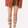 Shorts * | Valentino Washed Taffeta High-Waist Shorts Brown