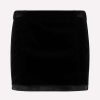 Skirts * | Miu Miu Velvet Logo Mini Skirt Black