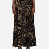 Skirts * | Roberto Cavalli Leaf Velvet Jacquard Midi Skirt Black