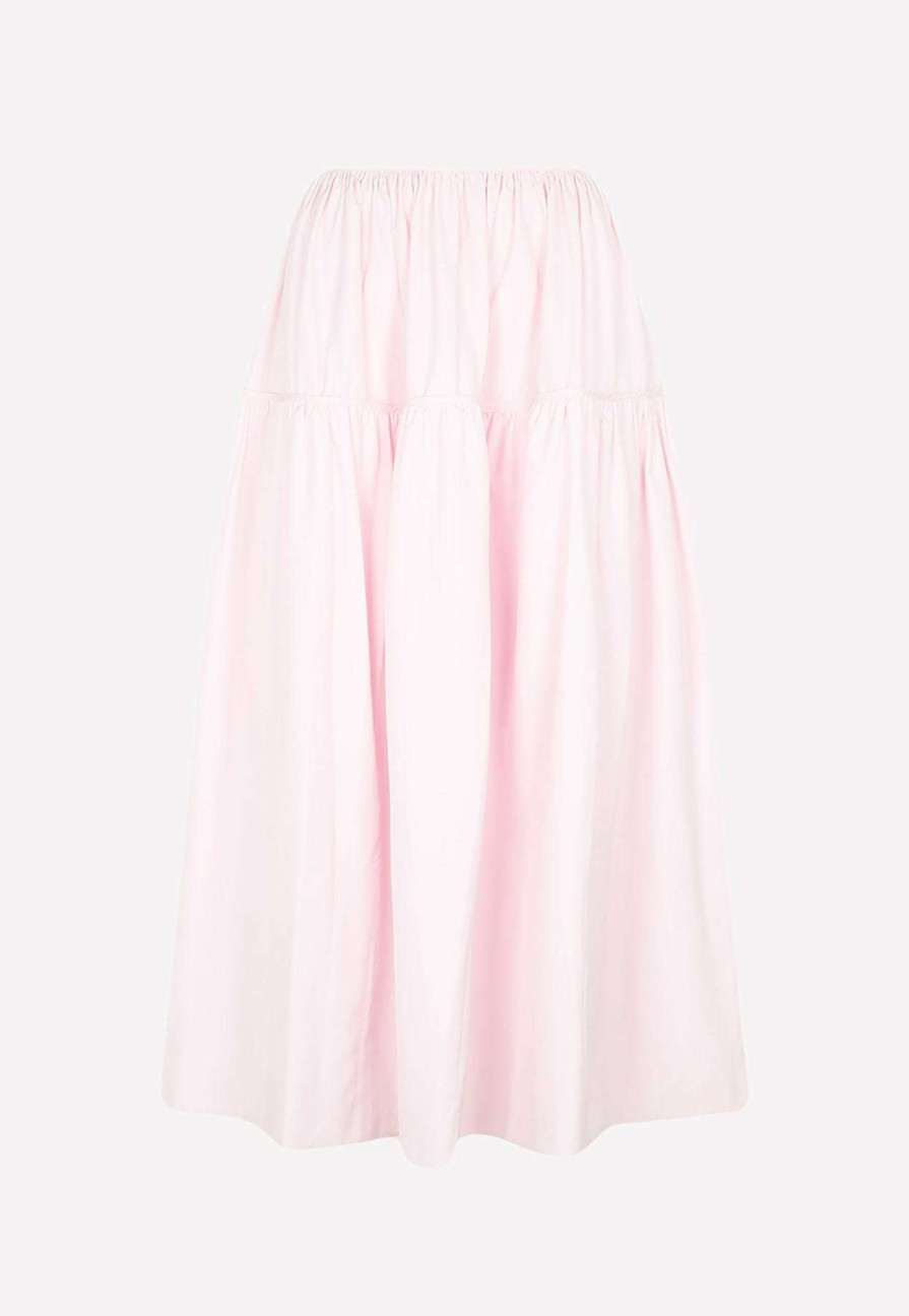 Skirts * | Cecilie Bahnsen Pleated Midi Annette Skirt Pink